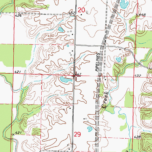 Topographic Map of Cross School (historical), IL