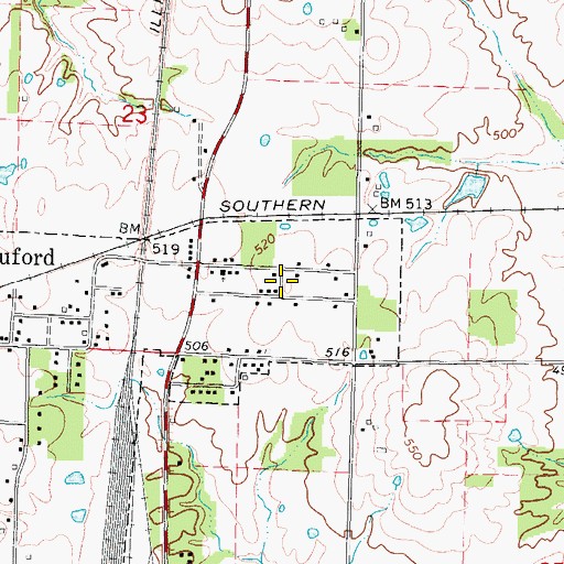 Topographic Map of Markham City, IL