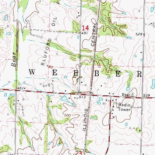Topographic Map of Webber Grove School (historical), IL
