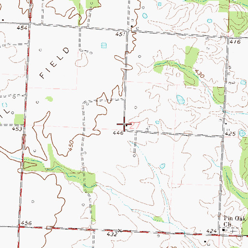 Topographic Map of Pin Oak School (historical), IL
