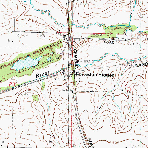 Topographic Map of Forreston Station, IL