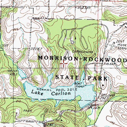 Topographic Map of Morrison-Rockwood State Park, IL