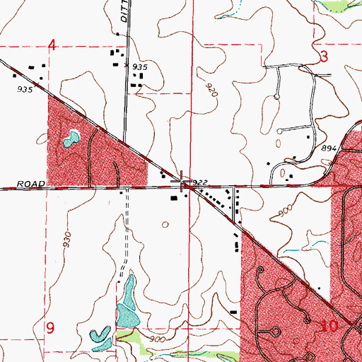Topographic Map of Gray Willow School (historical), IL