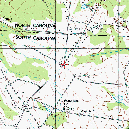 Topographic Map of State Line, SC
