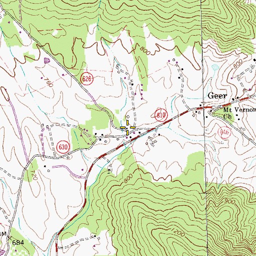 Topographic Map of Beazley (historical), VA