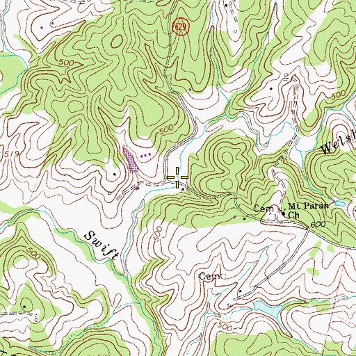 Topographic Map of Borneo Post Office (historical), VA