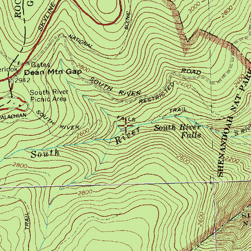 Topographic Map of Raven Cliff Branch, VA
