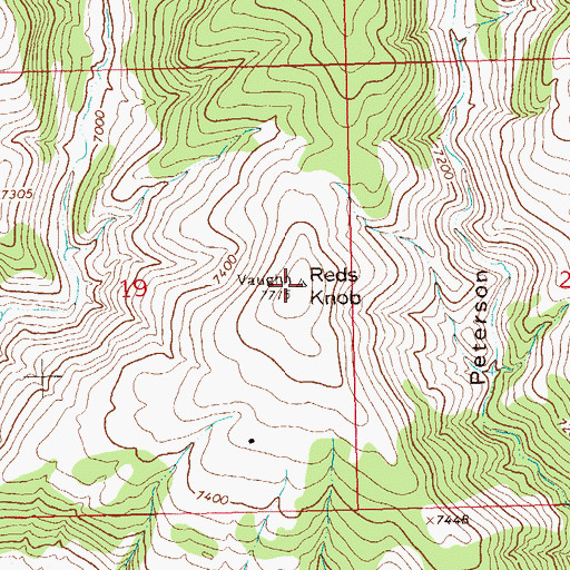 Topographic Map of Reds Knob, CO