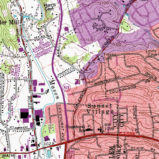 Topographic Map of Berean Baptist Church, VA