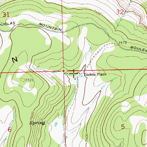 Topographic Map of Tisdels Place, CO