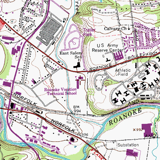 Topographic Map of Burton Center for Arts and Technology, VA