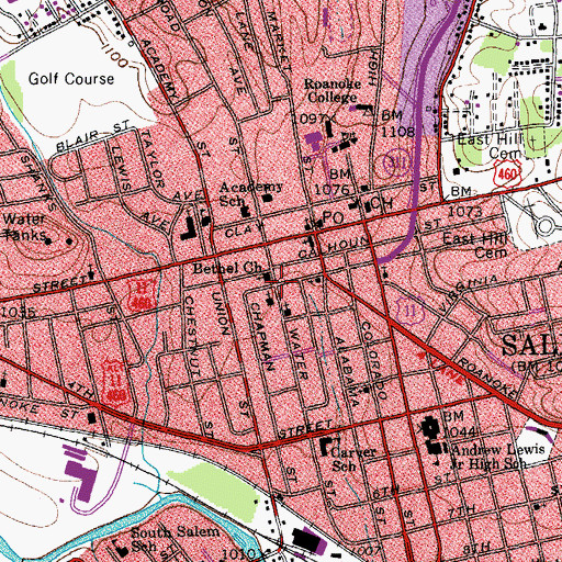 Topographic Map of Burwell, VA