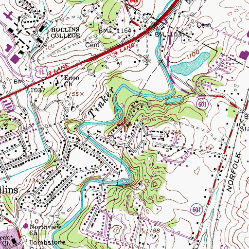 Topographic Map of Ardmore, VA