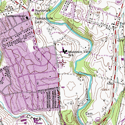 Topographic Map of Old Manor, VA