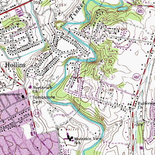 Topographic Map of Summerdean Gardens, VA