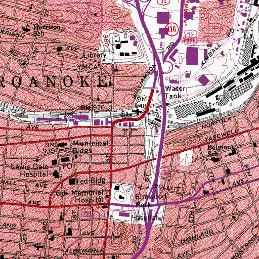 Topographic Map of Market Square, VA