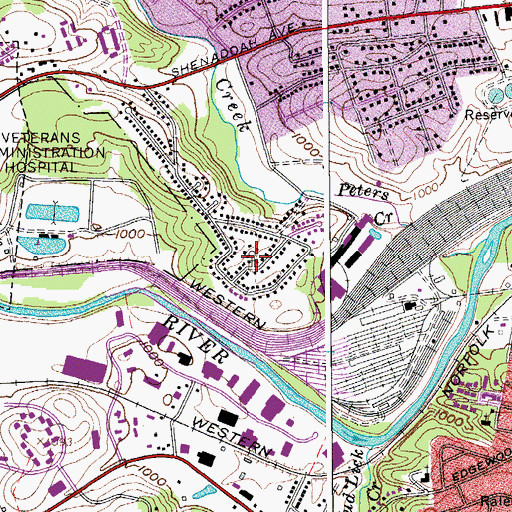 Topographic Map of Cherry Hill Park, VA