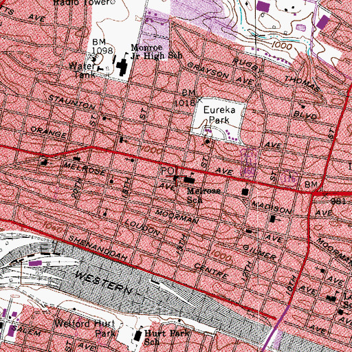 Topographic Map of First Wesleyan Methodist Church, VA