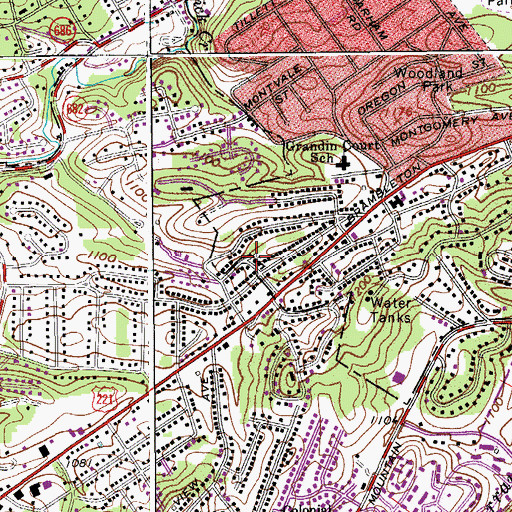 Topographic Map of Mount Olive Primitive Baptist Church, VA