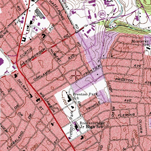 Topographic Map of Preston Estates, VA