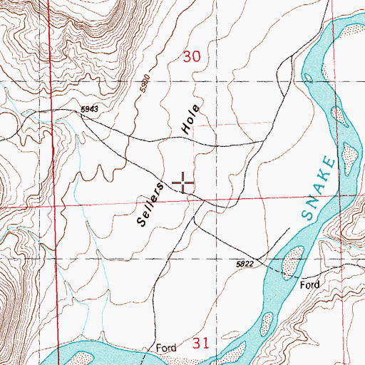 Topographic Map of Sellers Hole, CO