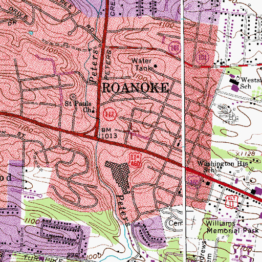 Topographic Map of West Park, VA