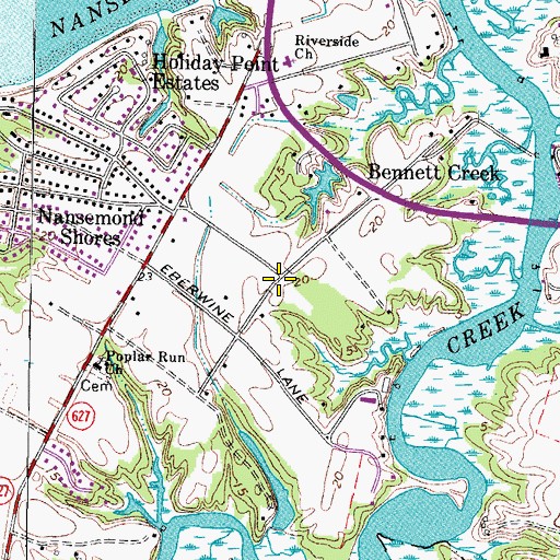 Topographic Map of Ames Cove, VA