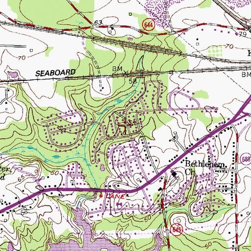 Topographic Map of Bethlehem Terrace, VA