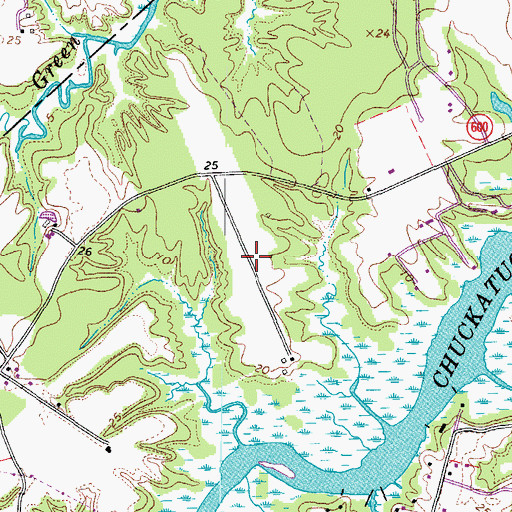 Topographic Map of Cherry Grove Estates, VA