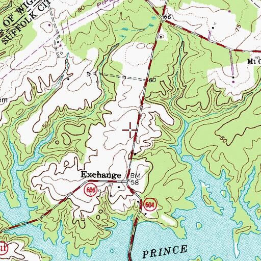 Topographic Map of Lake Prince Meadows, VA