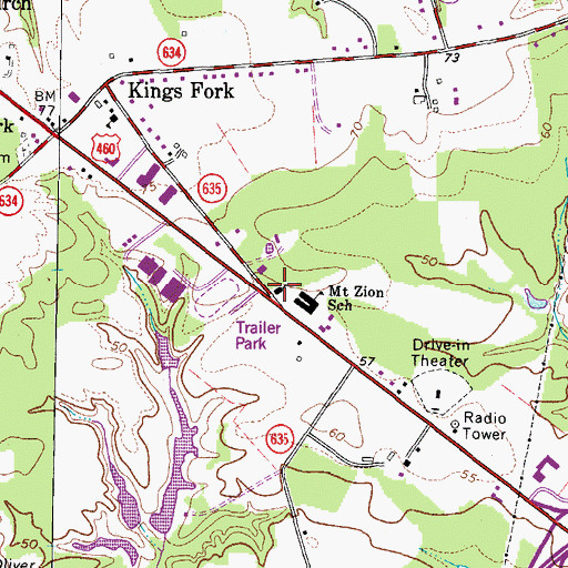 Topographic Map of Little Mount Church, VA