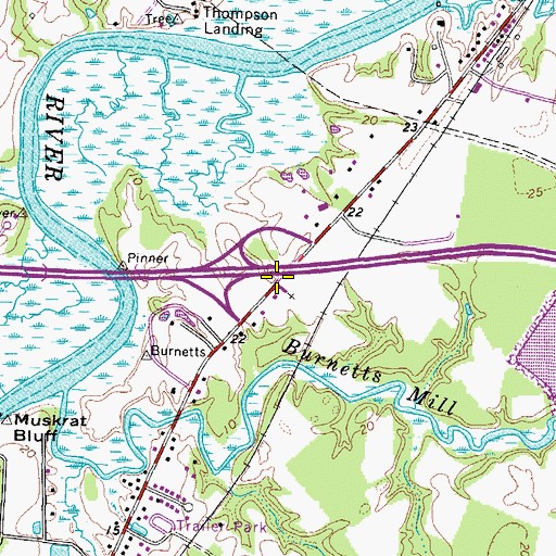 Topographic Map of Magnolia United Methodist Church, VA