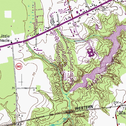 Topographic Map of Maple Hill, VA