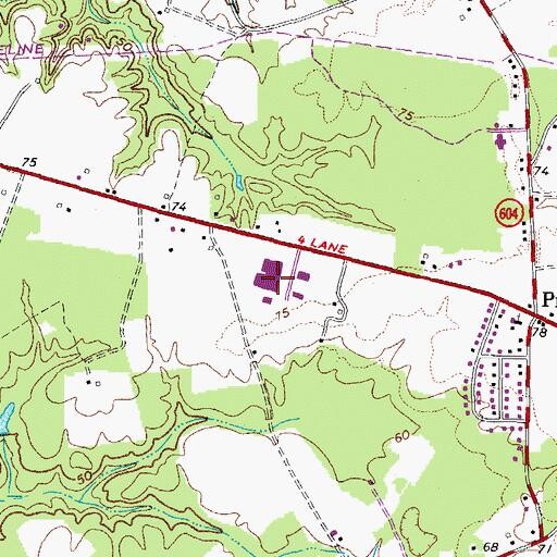 Topographic Map of Pruden Center for Industry / Technology, VA
