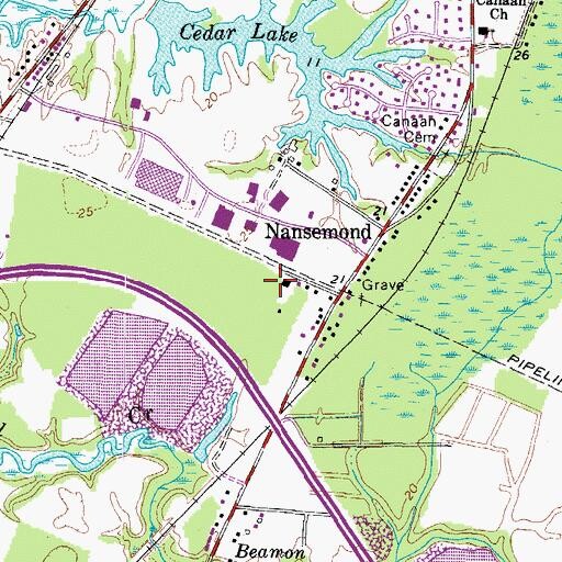Topographic Map of Rosenwald School (historical), VA