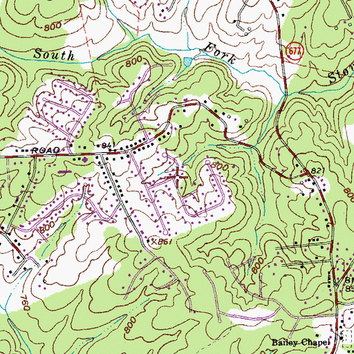 Topographic Map of Old Stage Run, VA