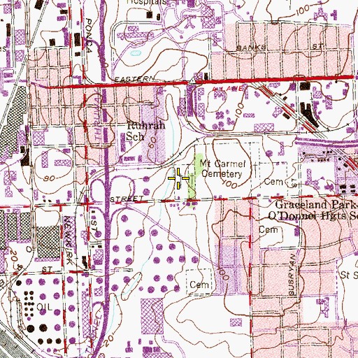 Topographic Map of Evangelical Lutheran Trinity Cemetery, MD