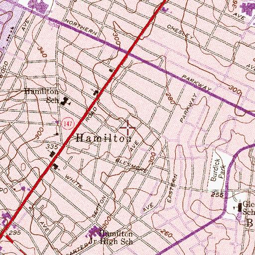 Topographic Map of Christopher Cemetery, MD