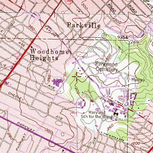 Topographic Map of Keyes Field, MD