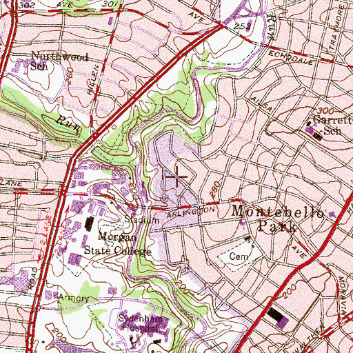 Topographic Map of Morgan Park, MD