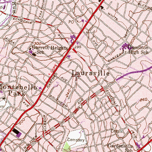 Topographic Map of Waltherson, MD