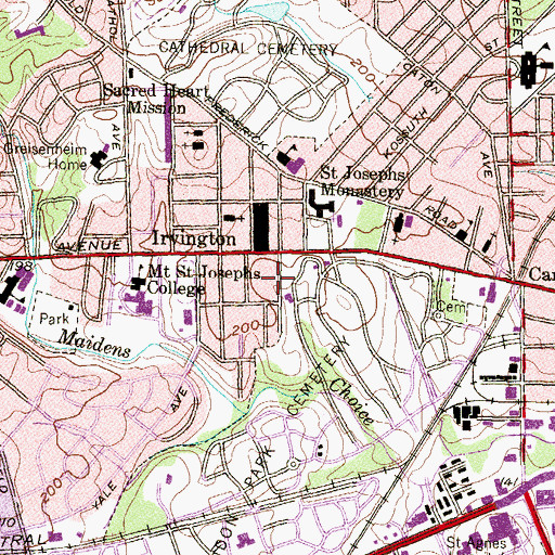 Topographic Map of Carroll Post Office, MD