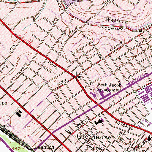 Topographic Map of Euclid Heights, MD