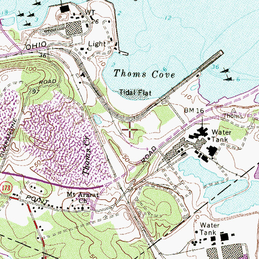 Topographic Map of Hawkins Point Military Reservation (historical), MD
