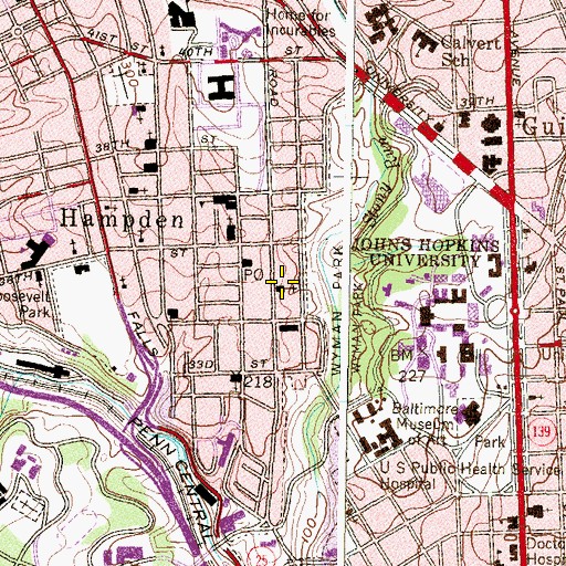 Topographic Map of Baltimore First Free Methodist Church, MD