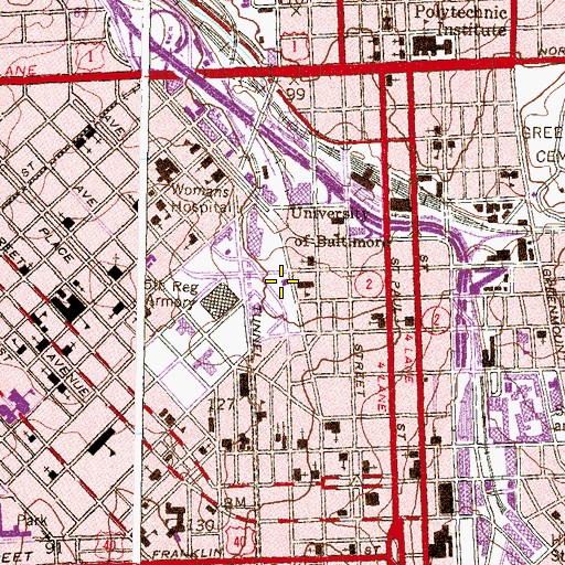 Topographic Map of Meyerhoff Symphony Hall, MD