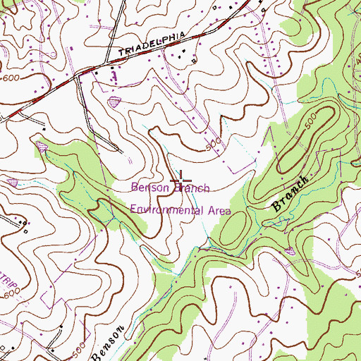 Topographic Map of Benson Branch Environmental Area, MD