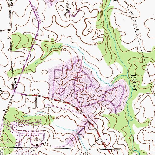 Topographic Map of Dunmoor Woods, MD