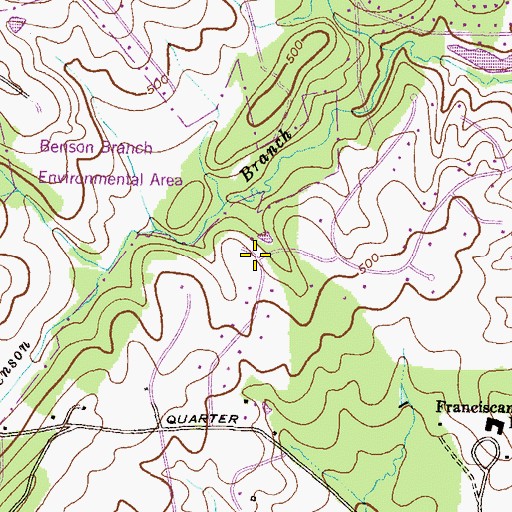 Topographic Map of Fox Den Farms, MD