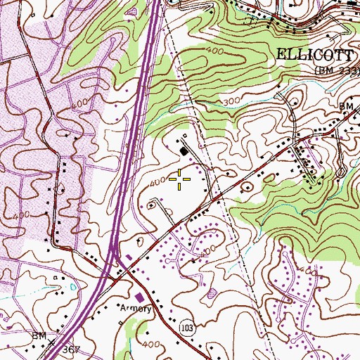 Topographic Map of Keywaydin, MD